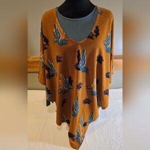 Vision USA Cactus Poncho Top 🌵